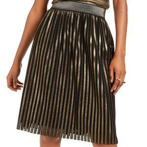 NWOT INC Gold Pleated Skirt Large